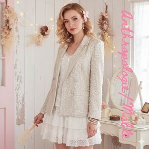 NWOT Mable / Anthropologie, Champagne, Sequin, Pearl, Blazer